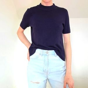 VINTAGE - Navy blue T-shirt